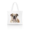 AdriLeo English Bulldog Shopping Bag, White with photographic print