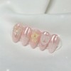 [Handmade Nail Tips] Apricot Lace Nail Tips - Coffin Egg