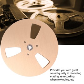 Yunir Empty Take up Reel, 1/4 7 Inch 3 Hole Tape Reel, Opening Aluminum Alloy Universal Reel Replacement Machine Part Opener Empty Plate, for Reel to Reel, for TEAC (Gold)