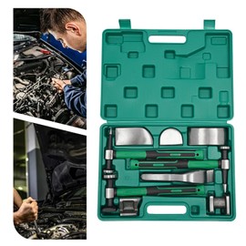 DEIGEHJRE 9 Piece Auto Body Hammer Repair Tools, Hand Car Auto Body Work Hammer Fender Tool Dent Crowbar Repair Kit with Carrying Case