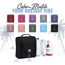 BOACAY Hanging Travel Toiletry Bag for Women and Men, Makeup Bag, Bathroom & Shower Organizer Kit for Accessories, Cosmetics, Travel Essentials