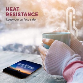 Great Single Coaster Square - Motivational Quote Try New Things |Glossy Quality Coasters | Tabletop Protection for Any Table Type #45792