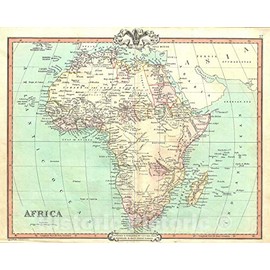 Historic Map : Africa, Cruchley, 1852, Vintage Wall Décor : 24in x 18in