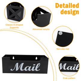 Gdfjiy Mail Organizer, Acrylic Mail Holder Wall Mounted, Mail Basket Mail Tray Letter Holder Box for Desk Home Office, Desk Organizer for Desktop Letters, Bills, Notes and Postcard Bin