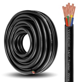 YDDECW 7 Way Trailer Wire - 14/7 Heavy Duty 20FT 100% Pure Copper 7 Wire Trailer Cable 14 Gauge 7 Conductor Wiring Extension Cable Insulated for Rv and Auto
