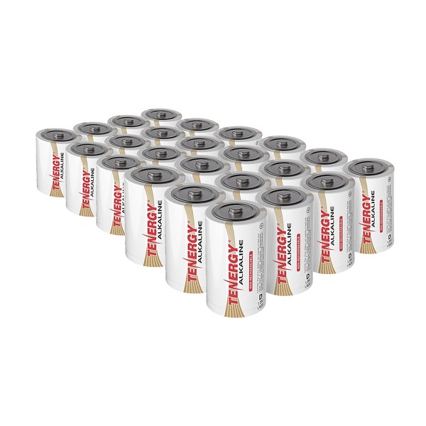 Tenergy 1.5V D Alkaline LR20 Battery, High Performance D Non-Rechargeable Batteries for Clocks, Remotes, Toys & Electronic Devices, Replacement D Cell Batteries, 24-Pack