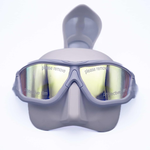 UMMY Free Diving Mask Streamline Streamline 2024 Model 6 Colors Free Diving Skin Diving Snorkel Bare Diving (Mirror Lens (Matte White)