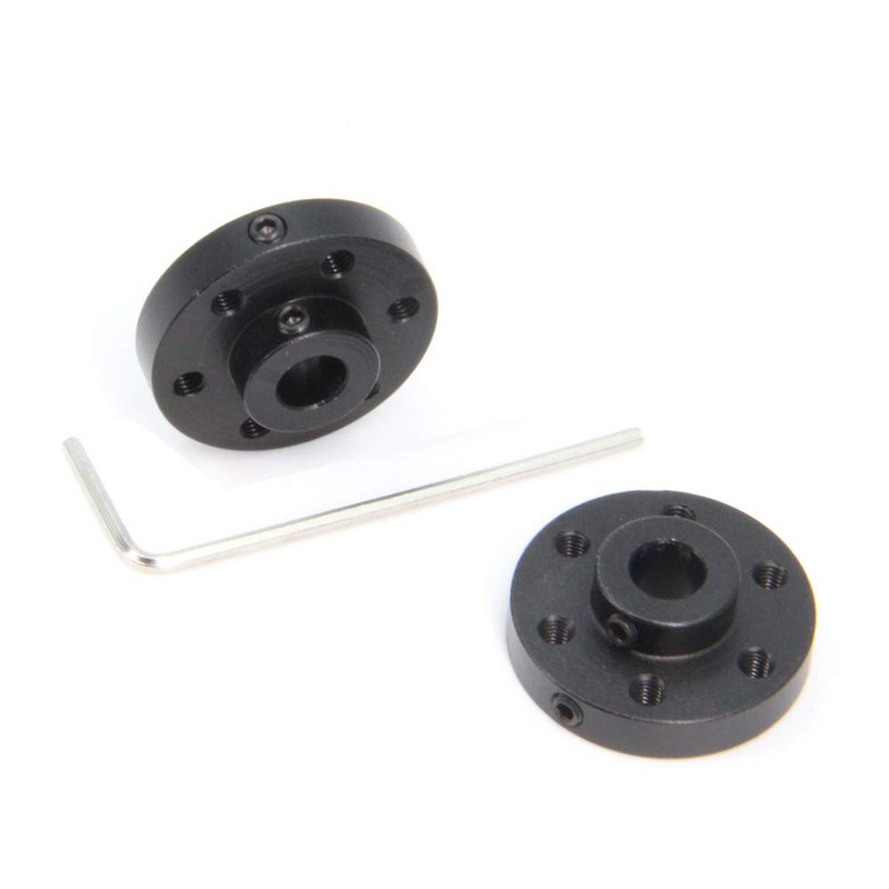 Befenybay 2PCS Black Rigid Flange Shaft Coupling,Universal Aluminum MOUNTING HUB