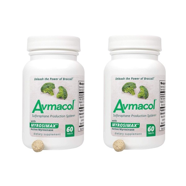 AVMACOL® (120) 2 Bottle Value Sulforaphane Supplement with Myrosinase
