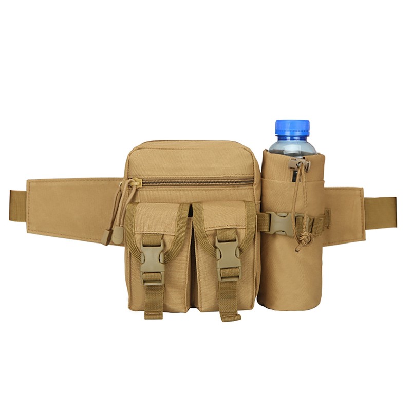 Unisex Waist Bag Bottle Pocket Waterproof Wearproof Lightweight Large Capacity