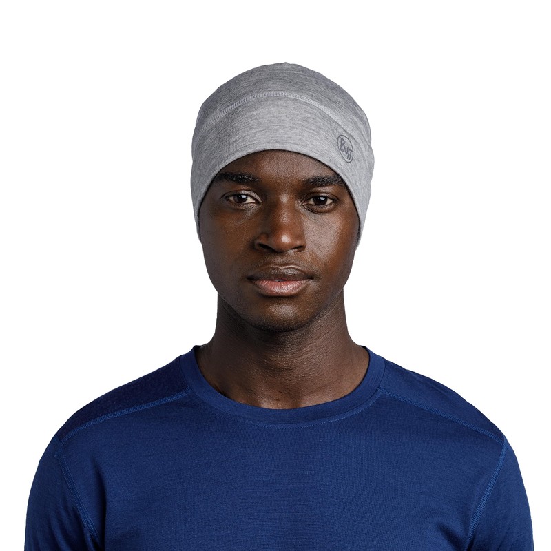 Buff Beanie Merino Lightweight Adulti Unisex, Solid Light Grey