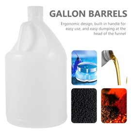 Baluue 1 Gallon Water Jug, 4L Plastic Bottle with Handle and Screw-On Cap, HDPE Water Storage Container, Refillable Wide Mouth Bottles for Water Sauces and Liquids