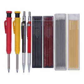 Mechanical Carpenter Pencil Set with 40 Refill Simple Operation Deep Hole Woodworking Pencil Kit