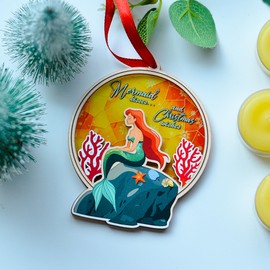 BlinkWishes Mermaid Christmas Ornament, Christmas Ornament for Mermaid Fans, Mermaid Enthusiast Keepsake, Xmas Gift for Mermaid Lovers, Kids, Ocean Theme Holiday Decor