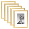 upsimples 8x10 Picture Frame Set of 5, Display Pictures 5x7 with Mat or 8x10 Without Mat, Wall Gallery Photo Frames, Gold
