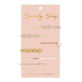 Sigma Sigma Sigma - Sorority Hair Clips - 6/pack