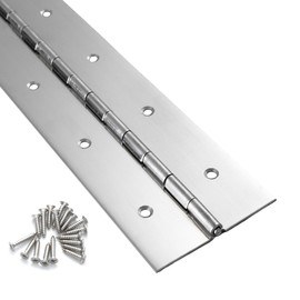 Heavy Duty Piano Hinge 24 Inch x 2 Inch Width, 0.047'' Thick Stainless Steel Continuous & Piano Hinge for Cabinet, Door, Toolbox, Wooden Box, Metal Plate, Furniture, Industrial Project