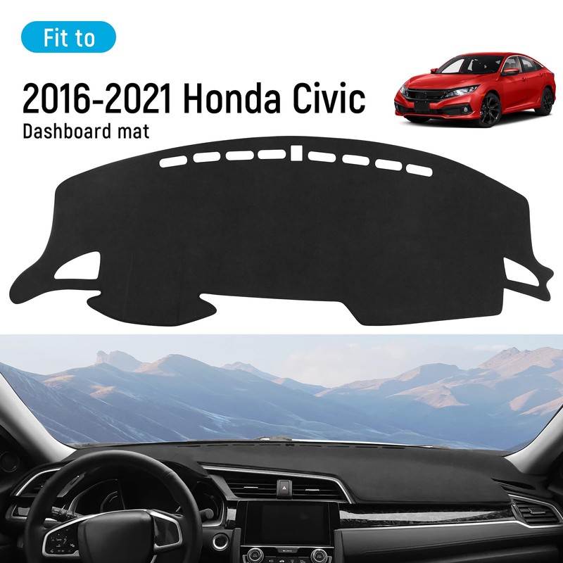 ZZEQYG Dash Cover for Honda Civic 2016 2017 2018 2019