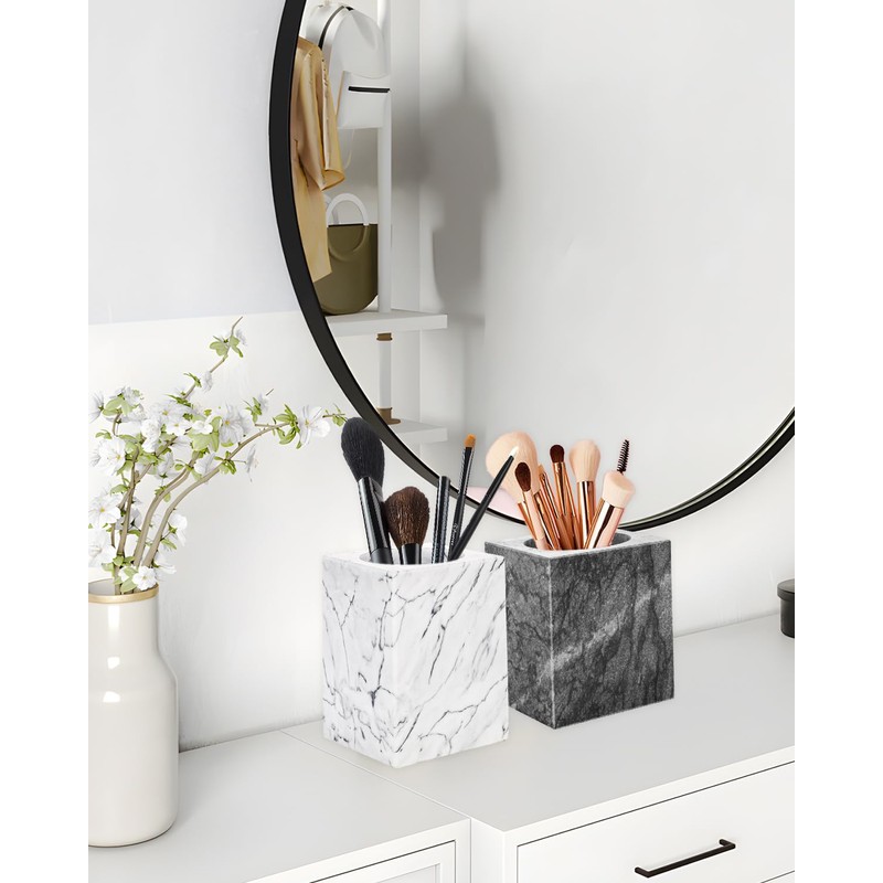 CABALAY Marble Pencil Pen Holder for Desk, Multi-Functional Pen Cup