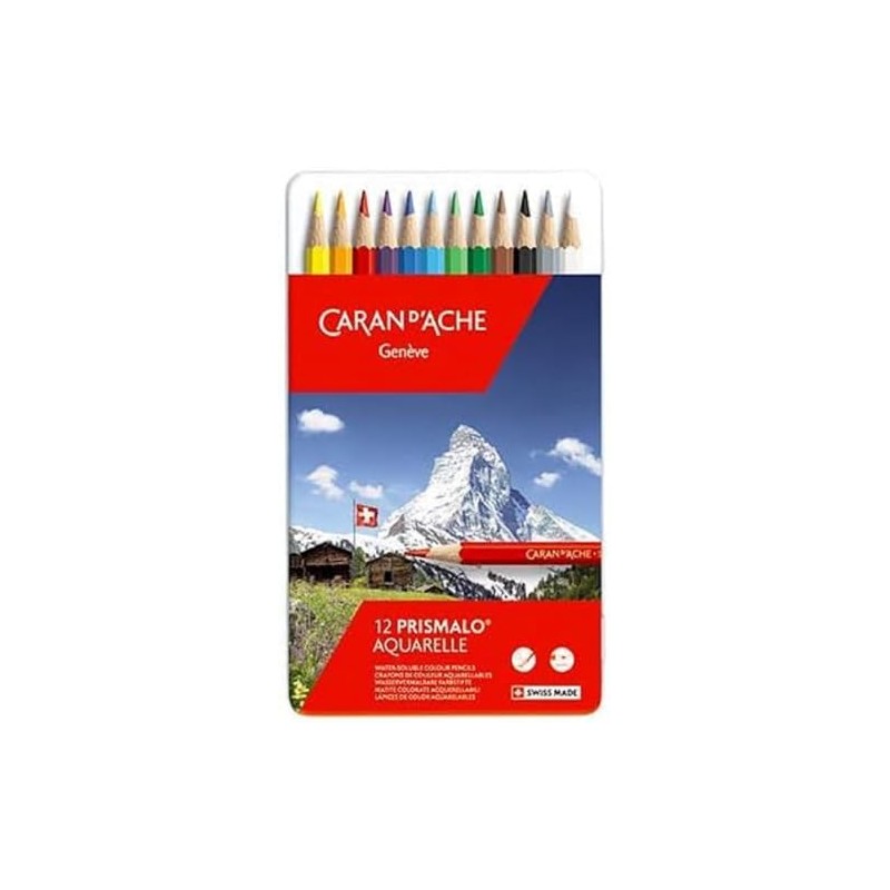 Caran Dache Set Of 12 Prismalo Aquarelle Artist Watercolour Pencil