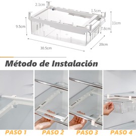 Organizador de Cajones para Nevera, Cajones de Almacenamiento Extraíbles para Frigorífico, Cajones de Nevera Acrilico, con Asa, Adecuado para Almacenar Verduras Bebidas Frutas