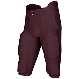 CHAMPRO Boys' Bootleg 2 Integrated Youth Football Pants with Built-in Pads, Maroon, Large