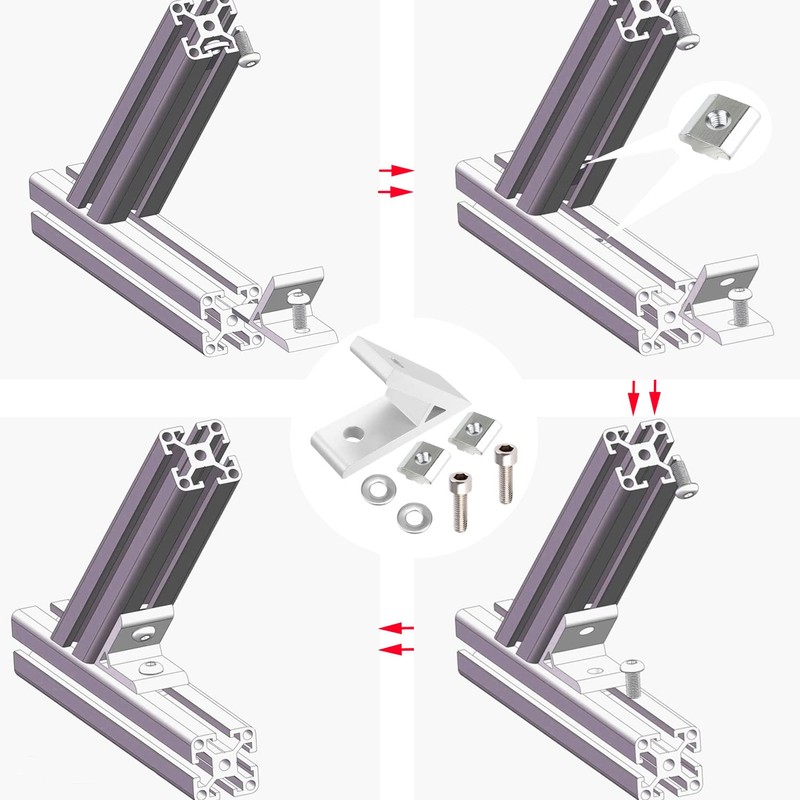 Aluminium Profile Connector 40 x 40 45 Degree Angle Connector