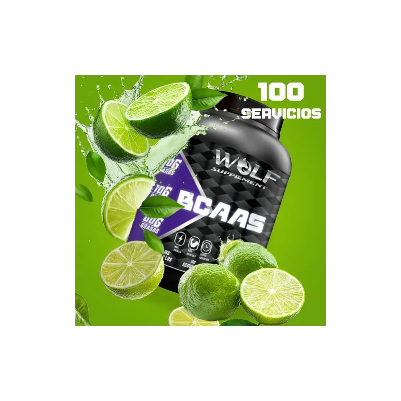Aminoácidos Bcaas Wolf 1kg Polvo Pre Entreno 100 Serv