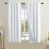 DUALIFE Pure White Short Curtains for Small Windows Half Blackout