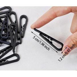 Mini Skater 1.96 Inch/50mm U Shape Plastic Alligator Clips (120, Black)