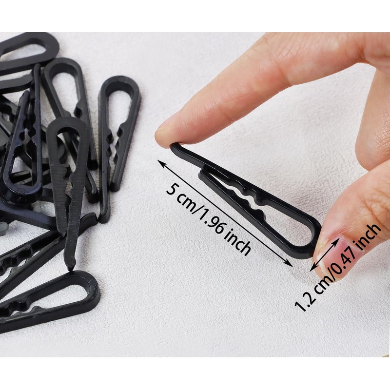 Mini Skater 1.96 Inch/50mm U Shape Plastic Alligator Clips (120,