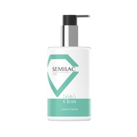 Semilac Fresh & Clean Hand Cream with Shea Butter 75ml - Nourishing and Moisturising Cream for Daily Self Care - Rich Natural Formula with Panthenol and Collagen - Soothes Dry Hands