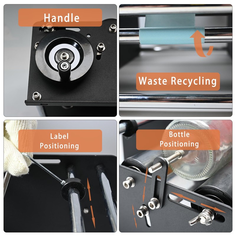 Crenicelif Crenicelif Manual Bottle Labeling Machine, Bottle Label Applicator Adjustable