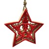 DARO DEKO Wooden Star Hanger with Cord Red Brown 14