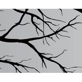 Vinyl Wall Art Mural Decal Tree Top Branches 67"(w) X 28 1/2"(h) Left to Right (Black)