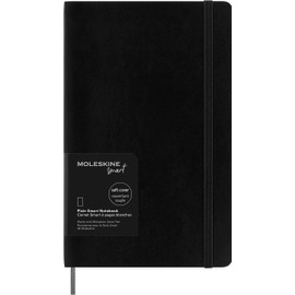 Moleskine Smart Notebook, Smart Writing System, Digital Smart Notebook with Soft Cover, Blank Pages and Practical Elastic Closure, Large Format 13 x 21 cm, Colour: Black