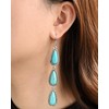 Watforsh Large Long Boho Silver Turquoise Teardrop Western Country Earrings