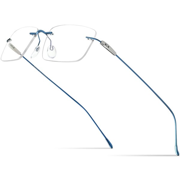 FONEX Titanium Glasses Frame,Rimless Frameless Optical Eyewear Eyeglasses for Men