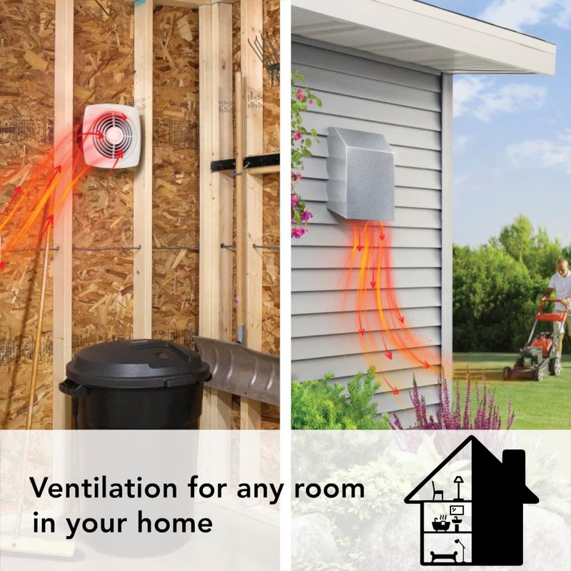 Broan-NuTone 509 Through-the-Wall Ventilation Fan White Cover, 200 CFM, 8.5