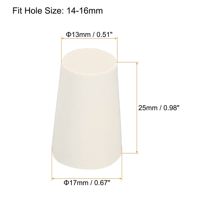 sourcing map Rubber Tapered Plug 13mm to 17mm Solid Test