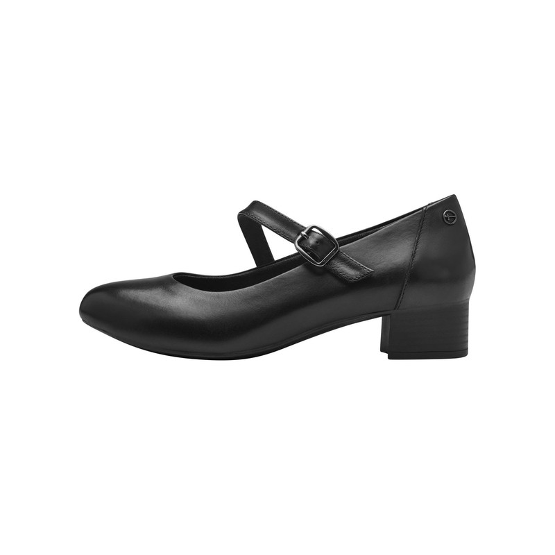 Tamaris Comfort Women's Leather Velcro Strap Court Shoes, black