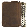 Greenburry Vintage RFID Leather Zip Wallet Biker Wallet with Chain