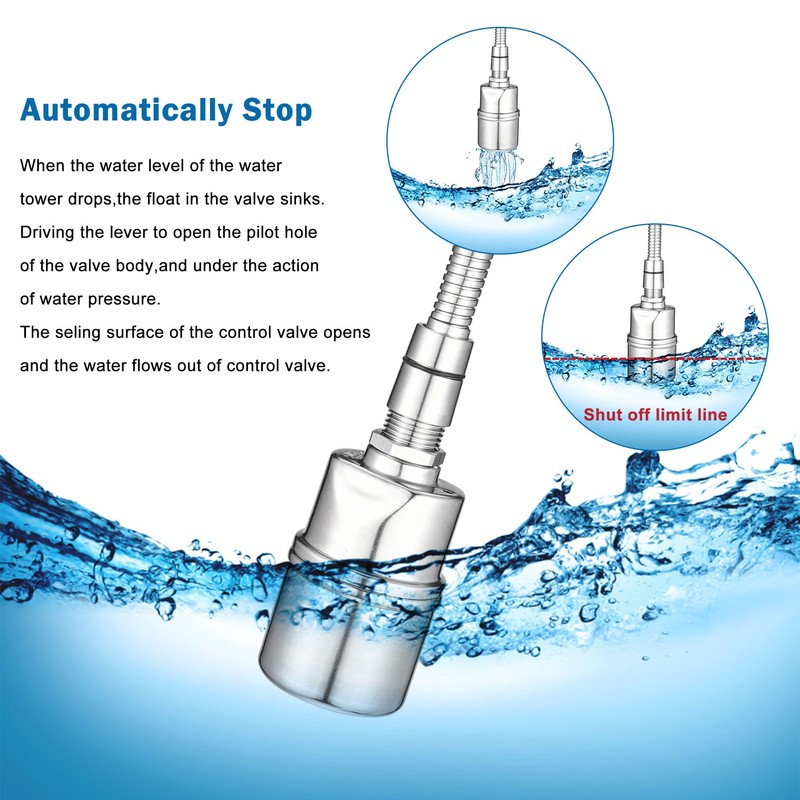 Mornajina 1/2" 3/4" 1" Automatic Float Valve, 304 Stainless Steel