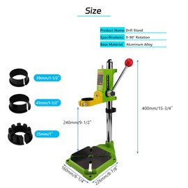 AeKeatDa Floor Drill Press Stand for Hand Drill, 90 Degree Rotating Adjustable Universal Bench Clamp Drill Holder Drill Press Adapter Workbench Repair Tool for Benchtop Repair