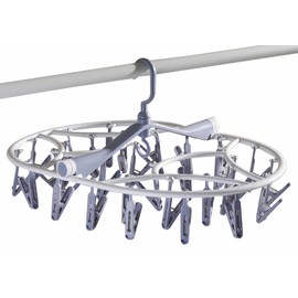 HOSUR Pinch Hanger, 32 Pinch Laundry Hanger, Foldable, Small Storage for Storage, Clothes Dryer, Hanger, Includes Connected Hooks, Multi-functional Storage, Space Saving, Anti-Falling, Rotatable (Star Gray)