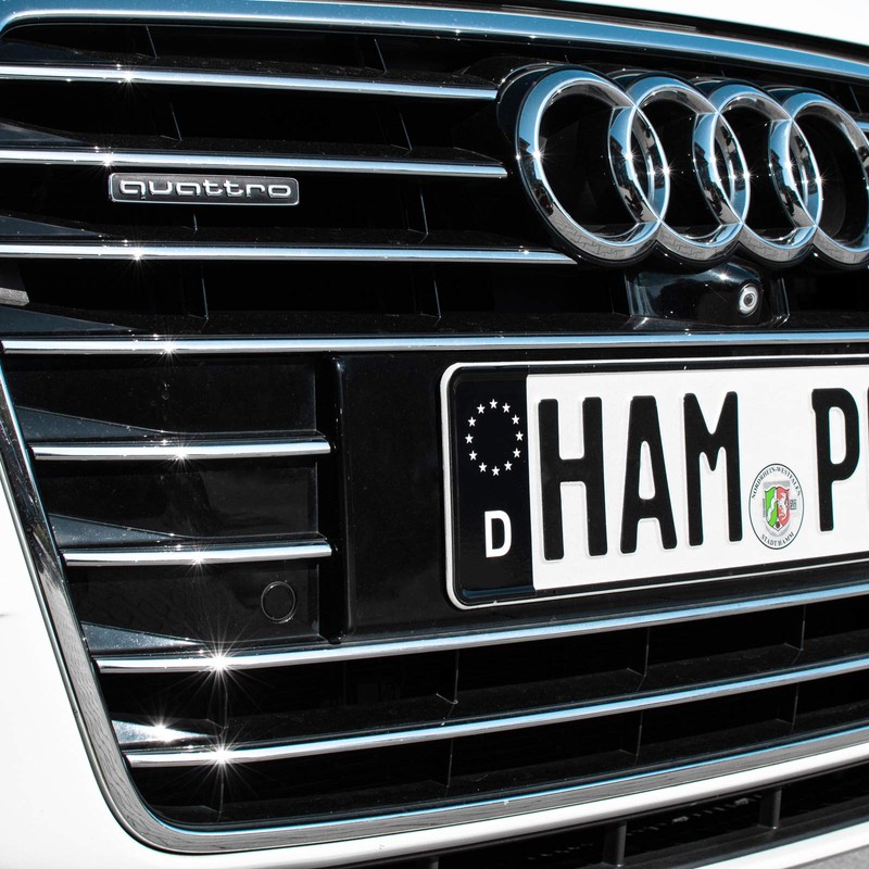 2 x Number Plate Sticker EU Field Black incl. 1