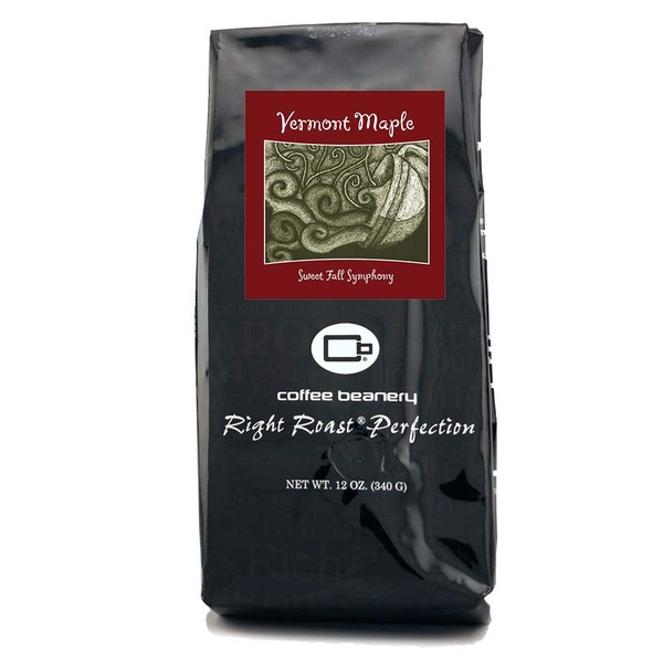 Vermont Maple Flavored Coffee, Specialty Arabica Coffee, Medium Roast, 12