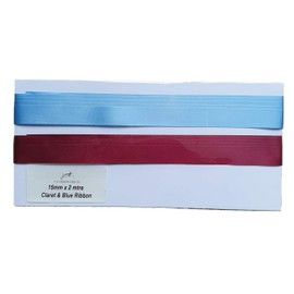 15mm Claret & Blue Football Themed Ribbon 2 Metres of Claret 2 Metres of Blue