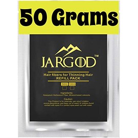 Hair Building fibers (Black) 50 Grams Jargod- Refill Your Existing Fiber Bottle - Hair Loss Concealer For Thinning Hair (Black)