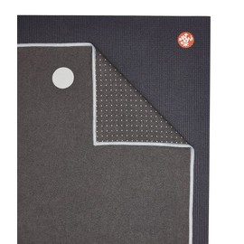 Manduka Yogitoes Yoga Towel for Mat, Non-Slip and Quick Dry for Hot Yoga with Rubber Bottom Grip Dots,Thin and Lightweight, 71 Inches, Grey
